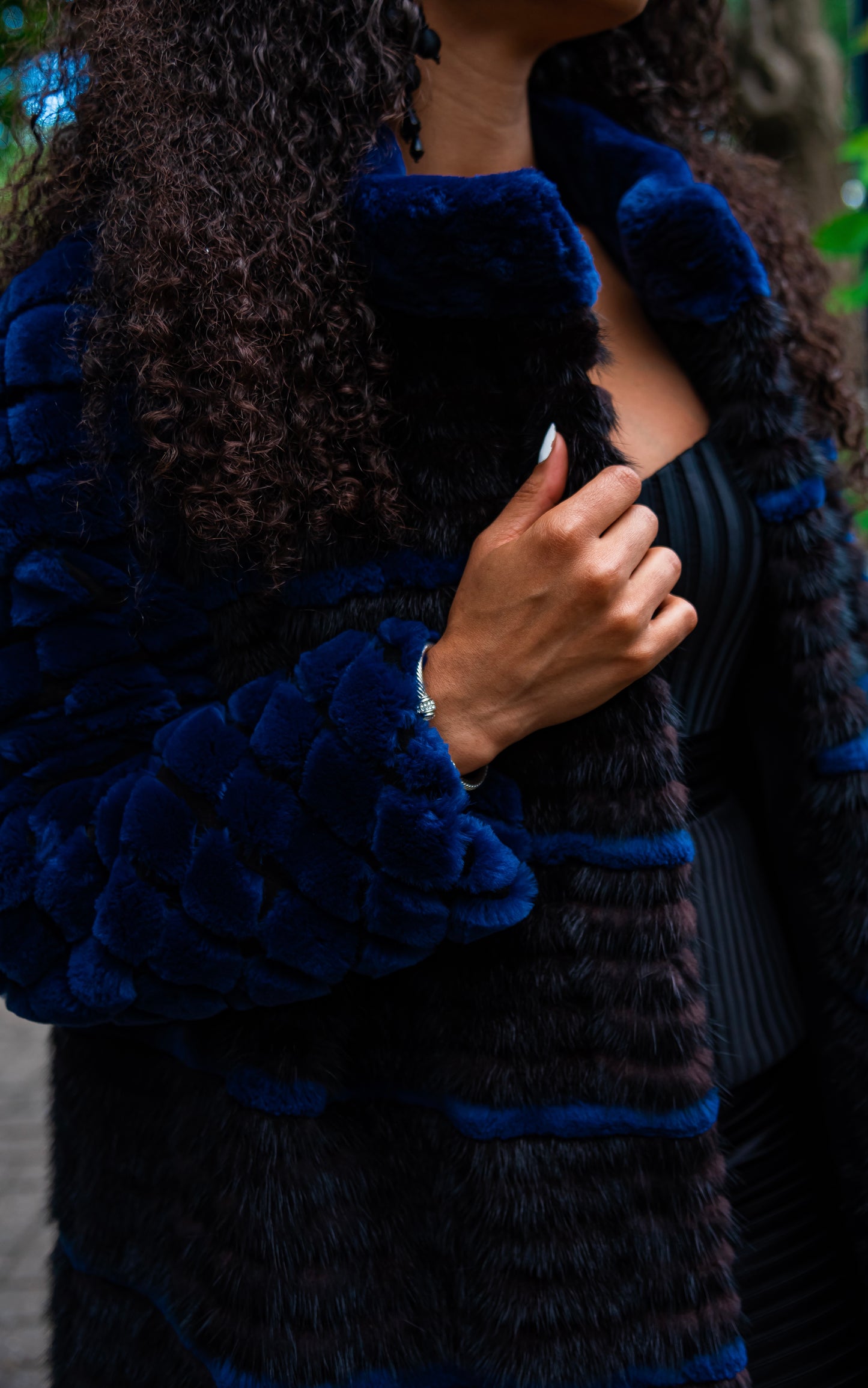 Everyday Elegant mink & sheared beaver knee-length coat