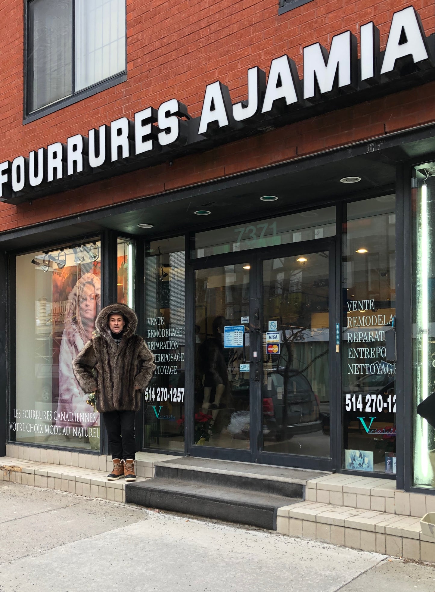 Recycled Raccoon jacket with fixed hood