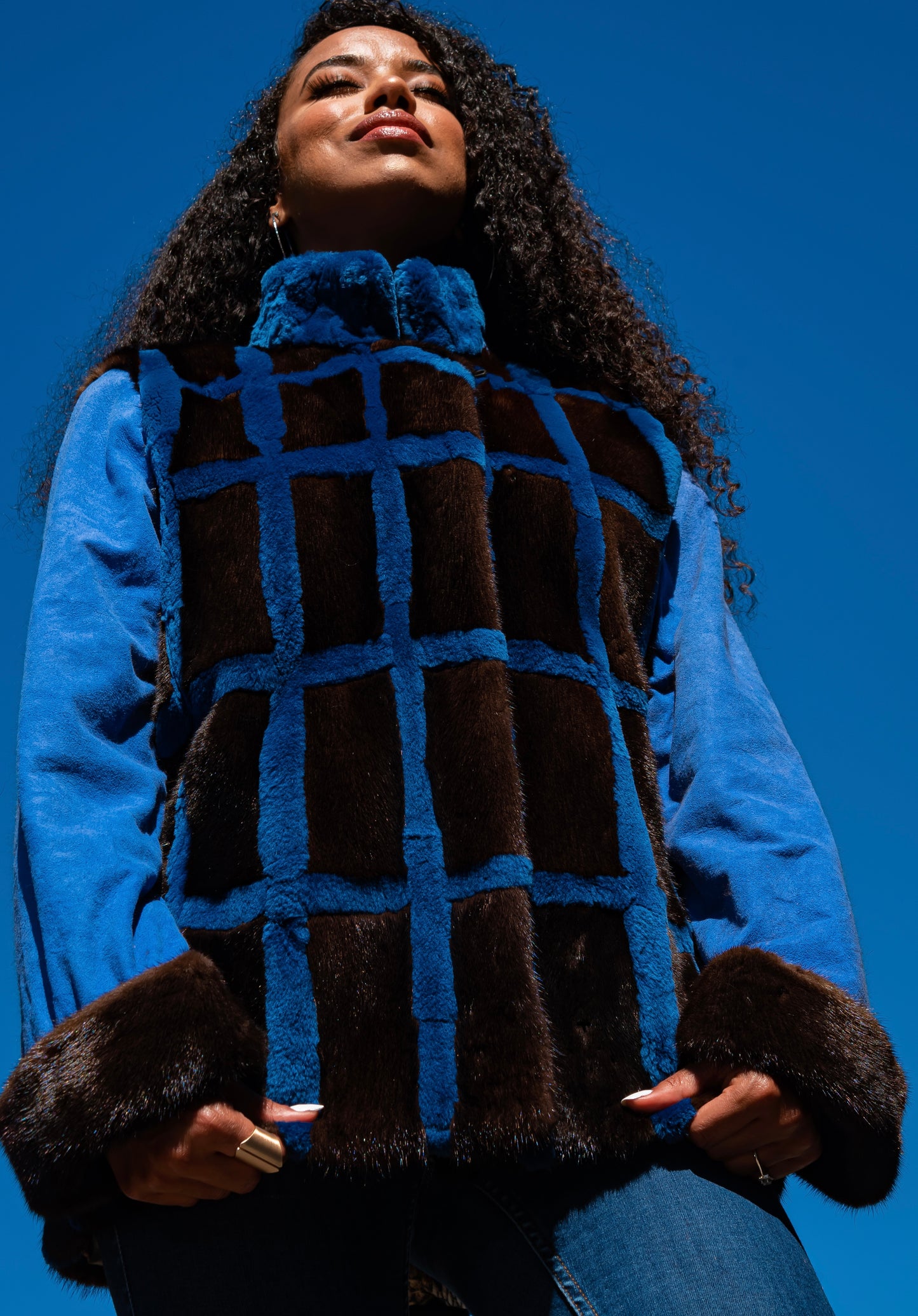 Blue Dream mink and suede jacket