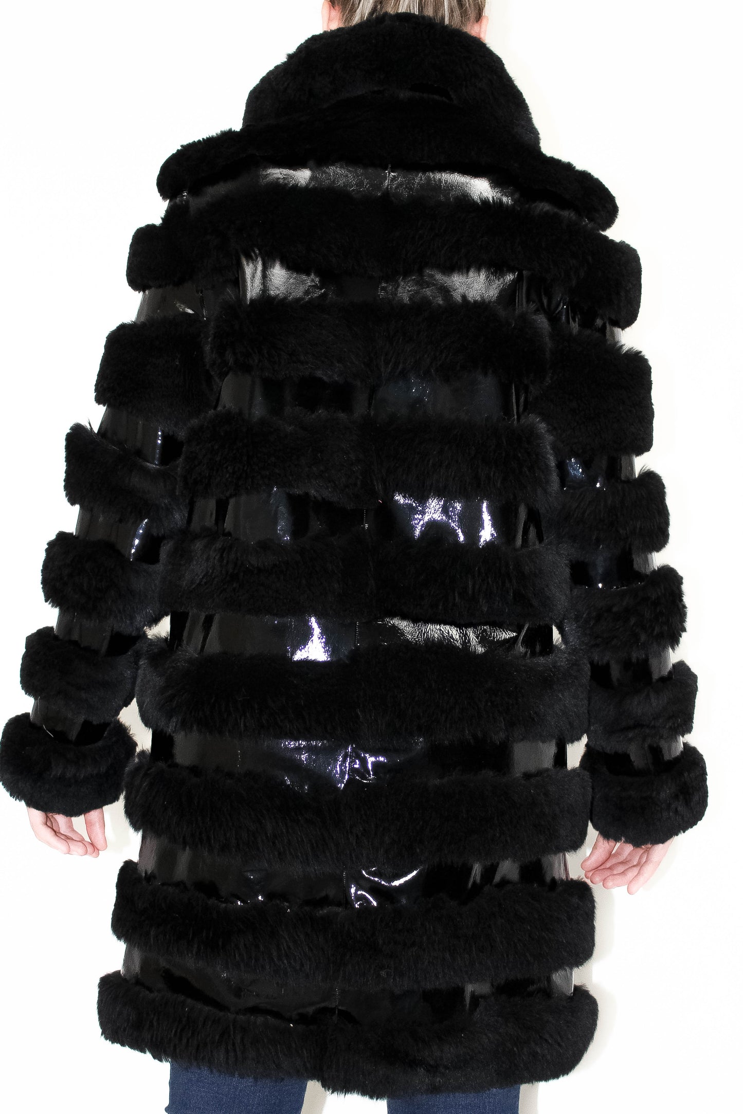 Horizontal Leather and Sheared Fur