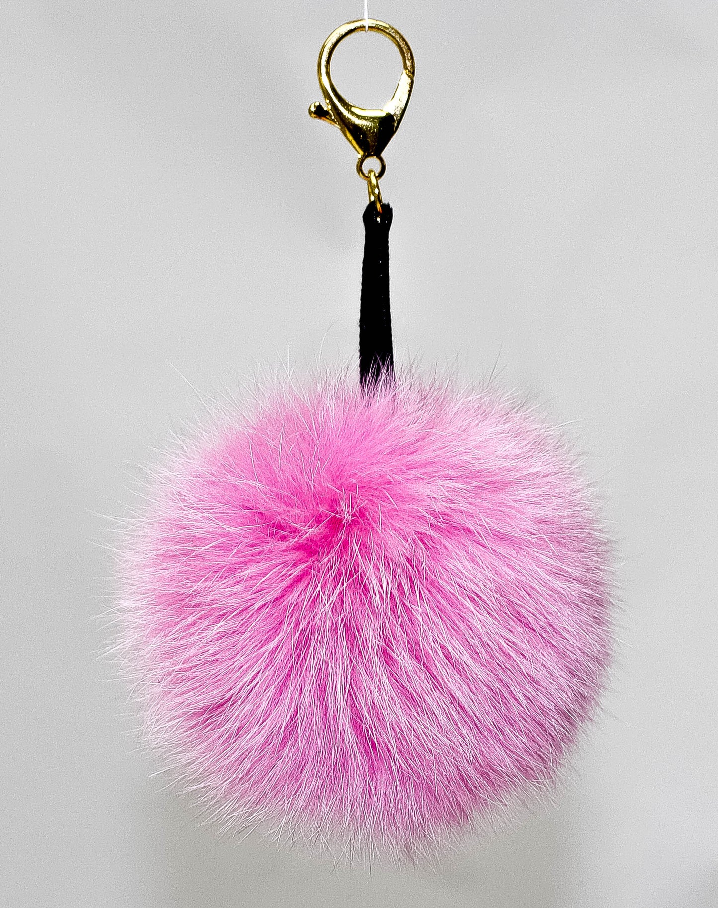 Pink Pompom fox fur charm